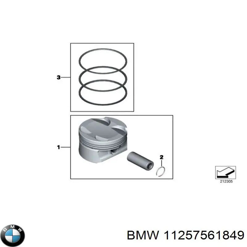 11257561849 BMW juego de aros de pistón para 1 cilindro, cota de reparación +0,25 mm