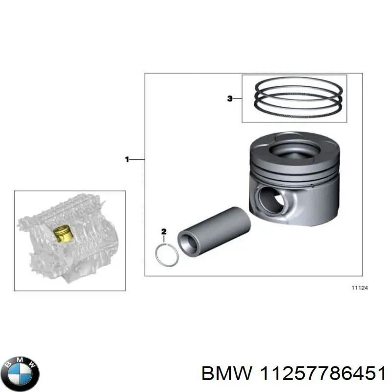 11257786451 BMW juego de aros de pistón, motor, std