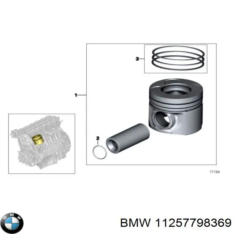 11257798370 BMW aros de pistón para 1 cilindro, std