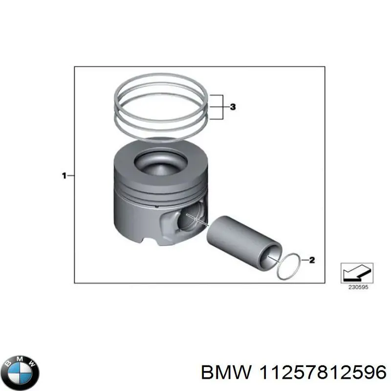 11257812596 BMW pistón completo para 1 cilindro, cota de reparación + 0,25 mm