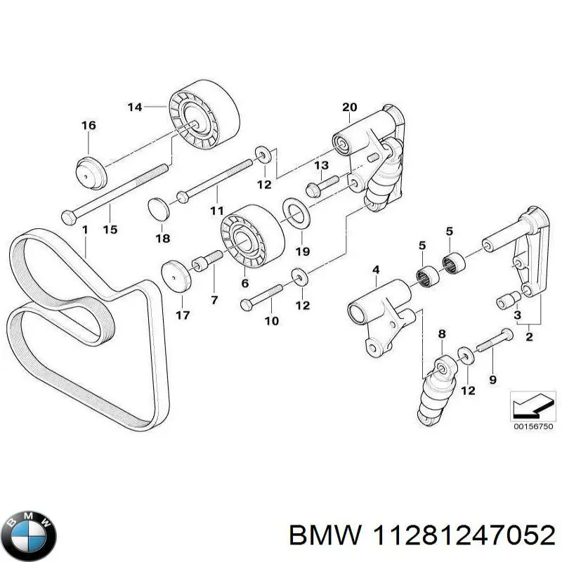 Rodillo tensor BMW 11281247052