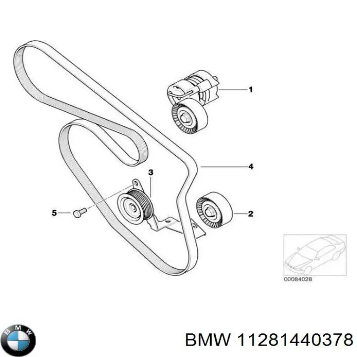 Comprar 11281440378 BMW Polea inversión/guía, correa poli V