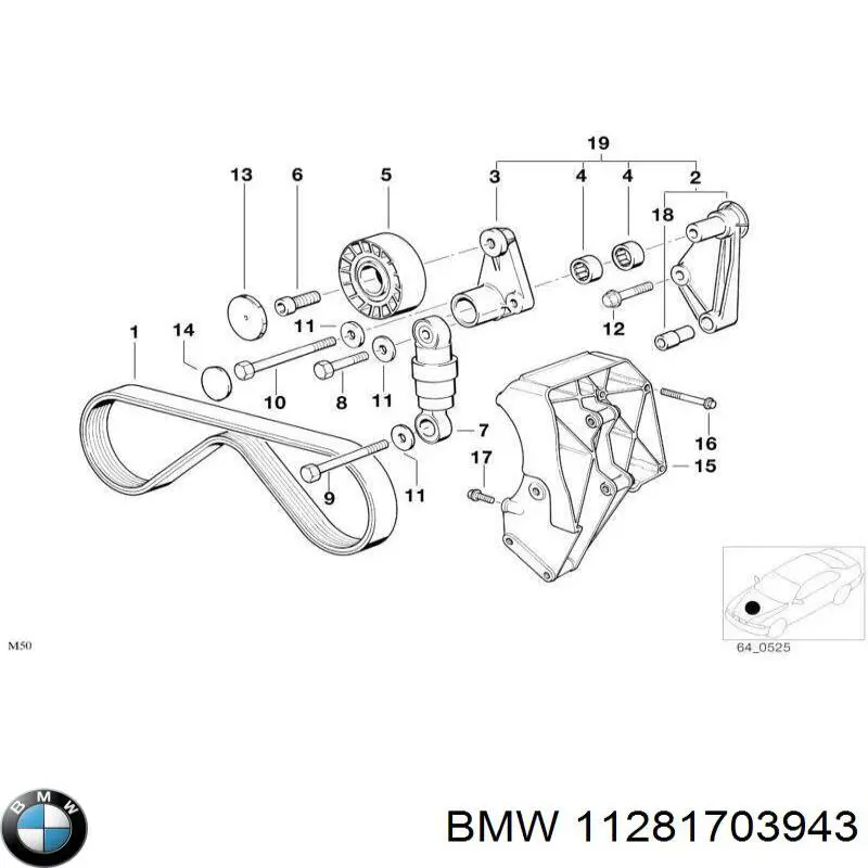 Correa accesorios BMW 11281703943