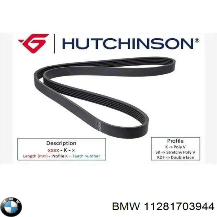 Correa de alternador 11281703944 BMW