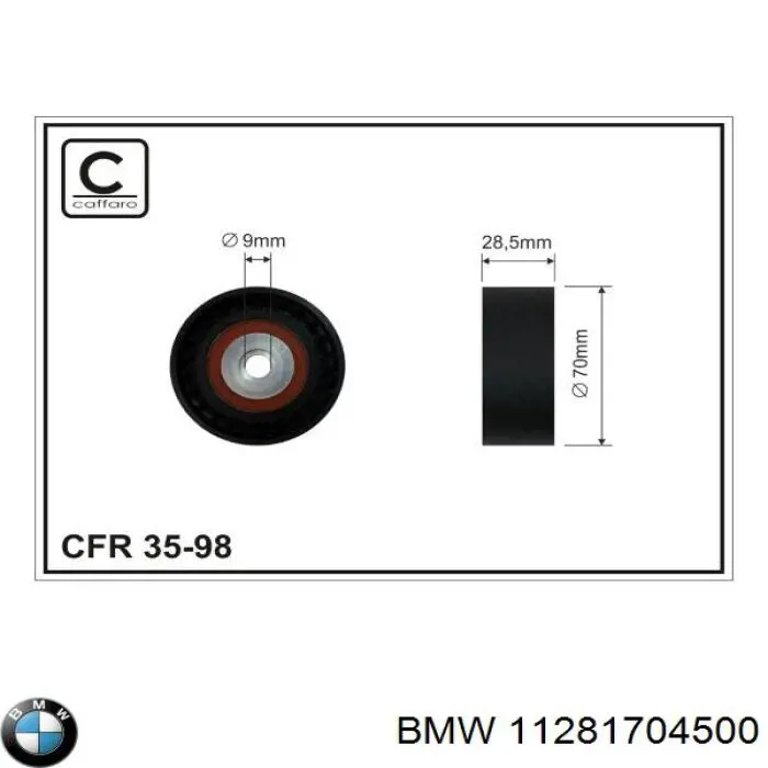 Polea inversión / guía, correa poli V 11281704500 BMW