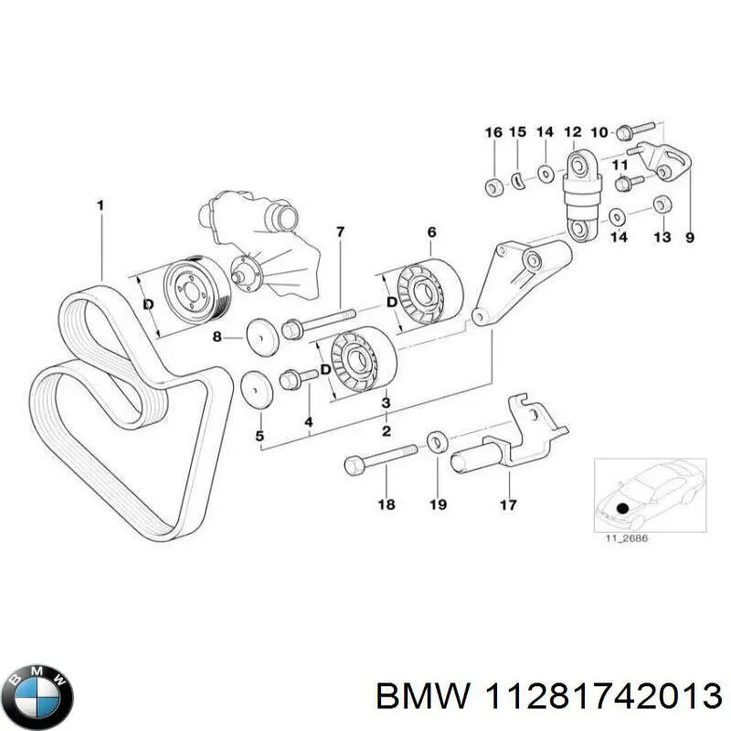 Rodillo tensor correa poli V BMW 1742013 precio, desde 24,53 EUR