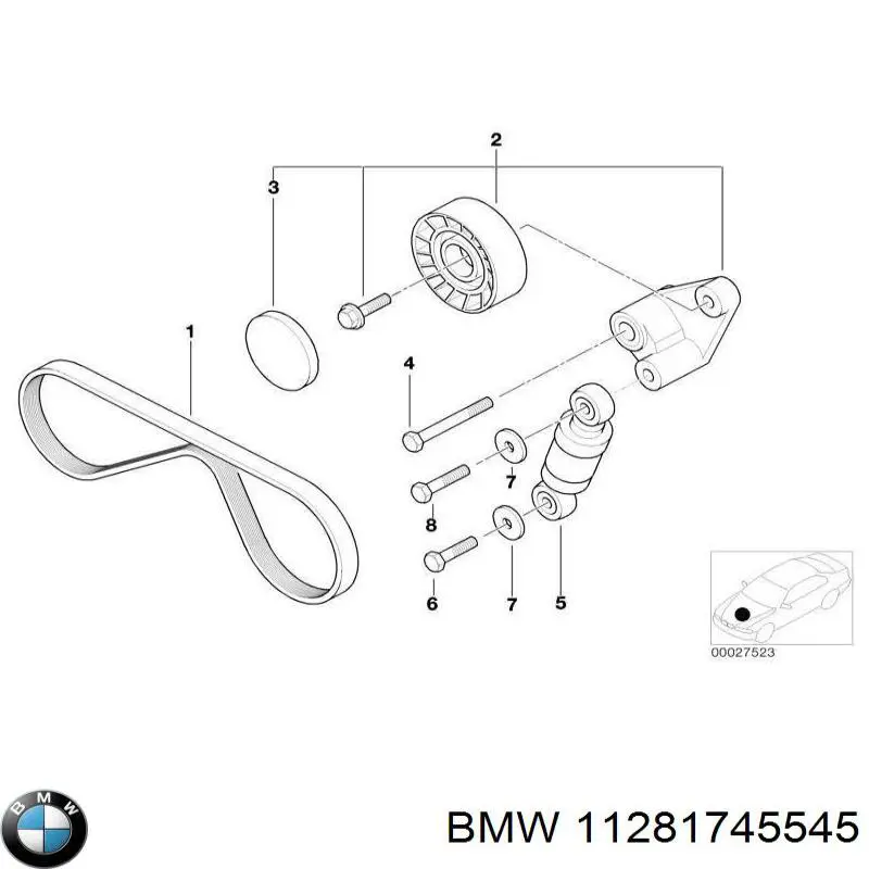 Comprar 11281745545 BMW Amortiguador del tensor de la correa de transmisión
