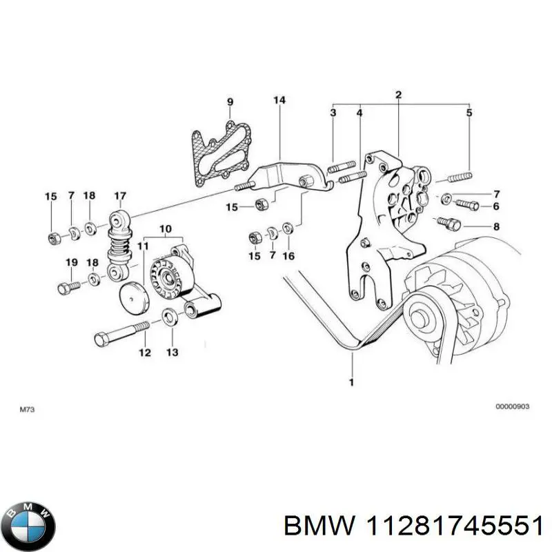 11281745551 BMW Polea tensora
