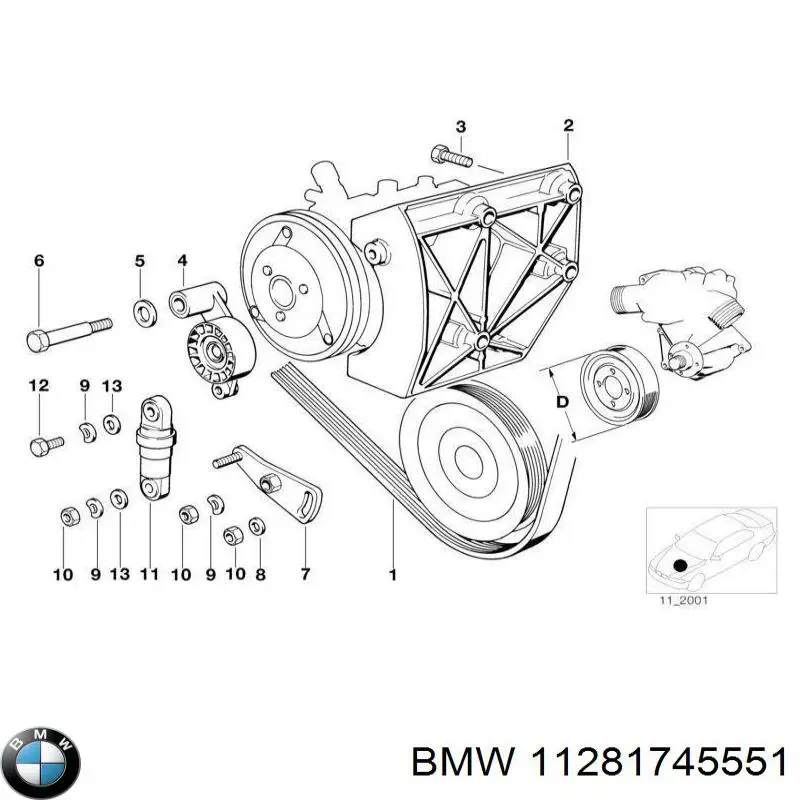 Rodillo tensor correa poli V BMW 11281745551 precio, desde 24,02 EUR