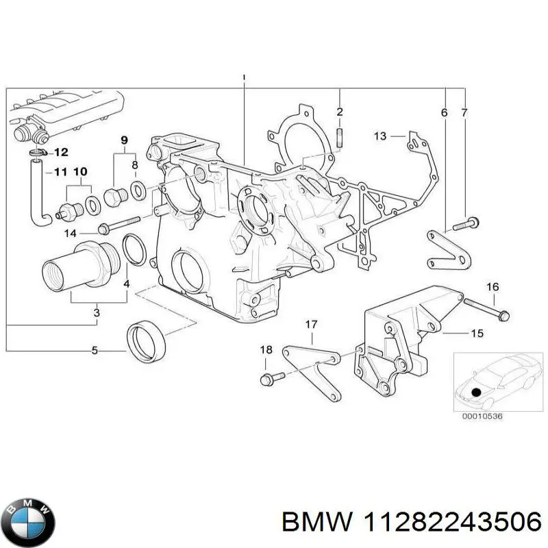 11282243506 BMW eje tensor de correa de transmision