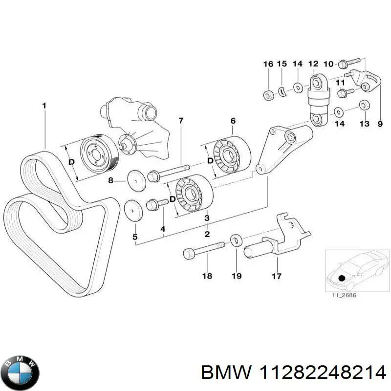 11282248214 BMW polea tensora correa poli v