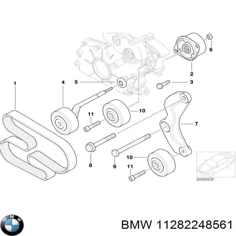 Soporte del tensor de la correa de transmisión BMW 11282248561 precio, desde 44,26 EUR