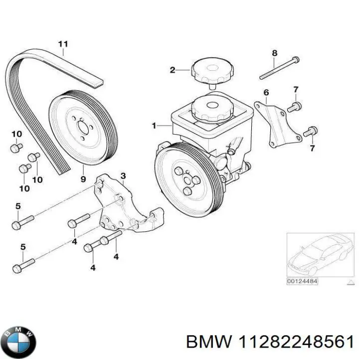 Soporte, brazo tensor, correa poli V para BMW 3 (E46)