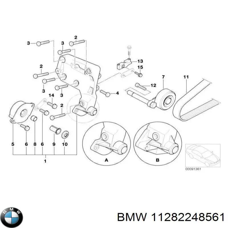 Comprar 11282248561 BMW Soporte del tensor de la correa de transmisión