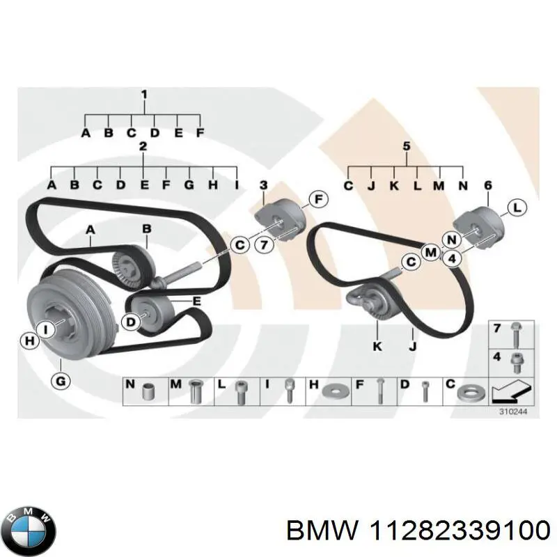 11282339100 BMW correa de transmision, juego completo