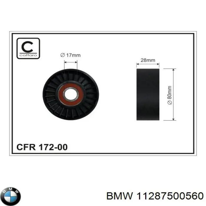 11287500560 BMW polea inversión / guía, correa poli v