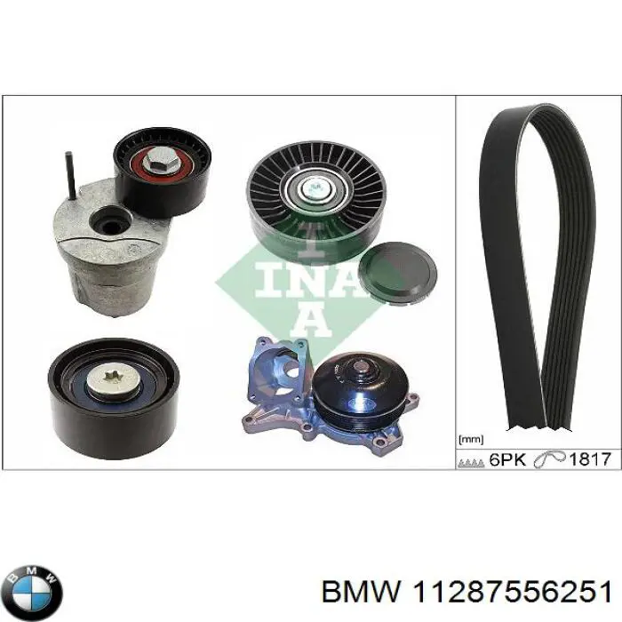 Polea inversión / guía, correa poli V 11287556251 BMW