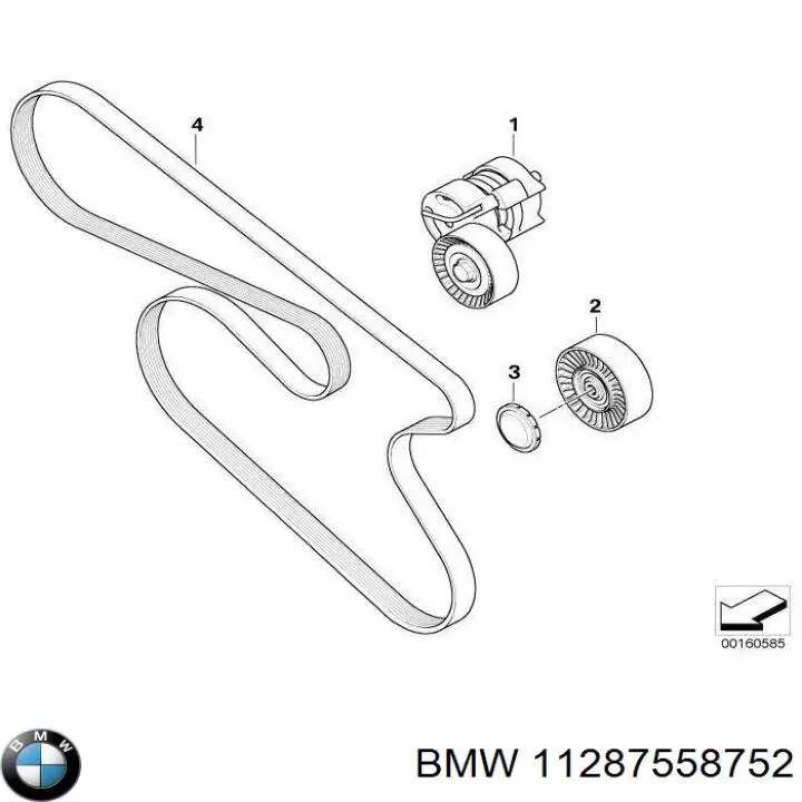 Tensor de la correa trapecial poli v BMW 11287558752
