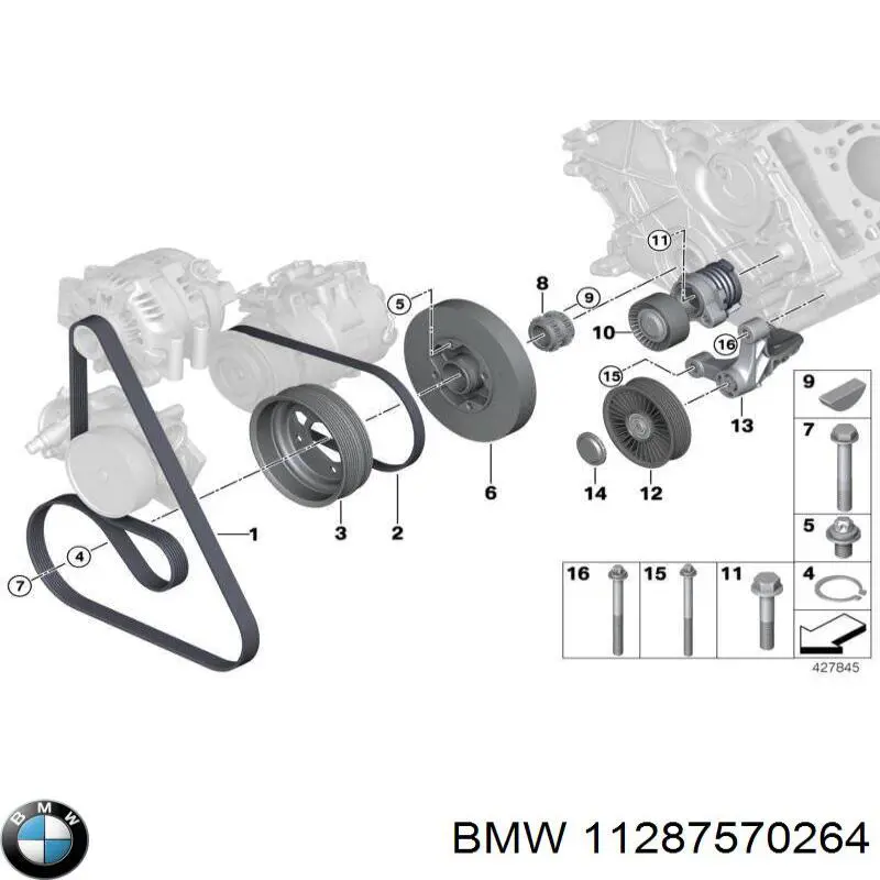 11287570264 BMW polea, cigüeñal