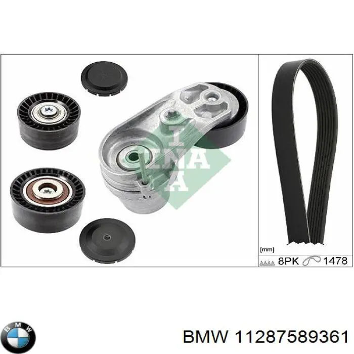 Polea inversión / guía, correa poli V 11287589361 BMW