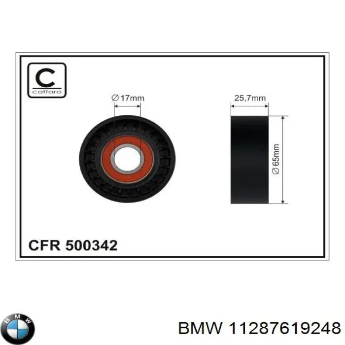 11287619248 BMW tensor de correa, correa poli v