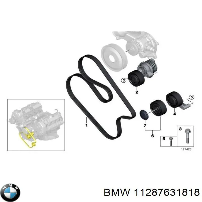 Correa de transmisión trapezoidal BMW 11287631818 precio, desde 13,87 EUR