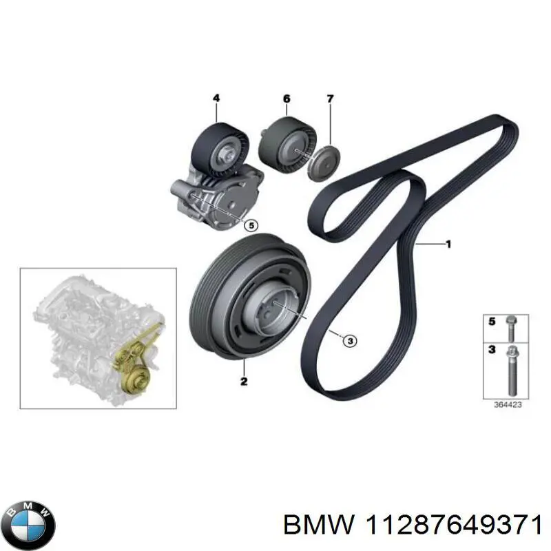 Polea inversión/guía, correa auxiliar servicios BMW 11287649371 precio, desde 20,84 EUR