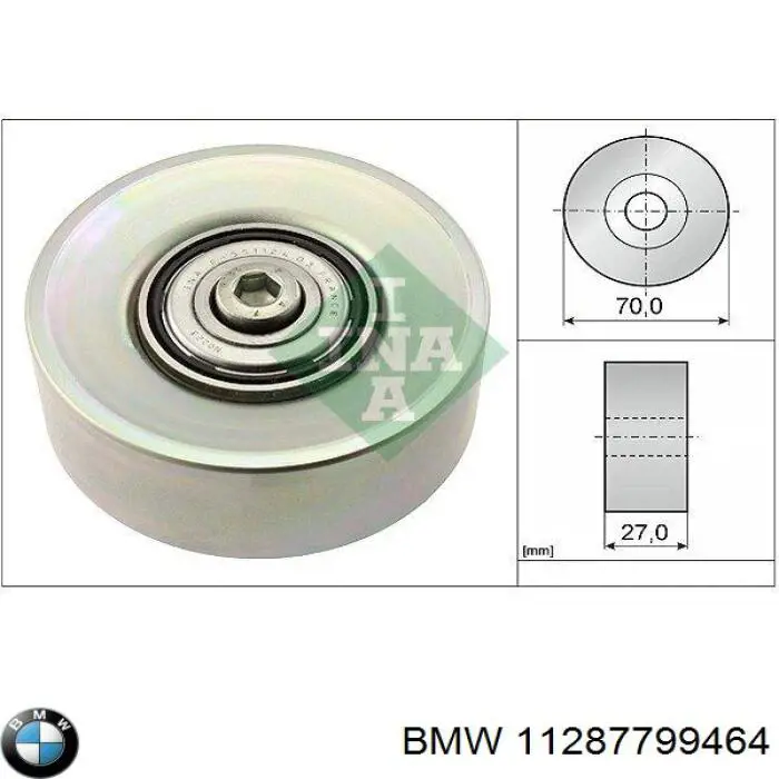 Polea inversión / guía, correa poli V 11287799464 BMW