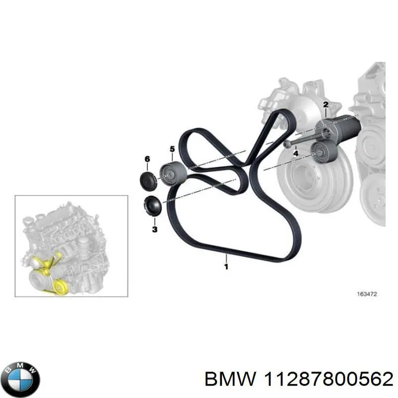 Polea inversión/guía, correa auxiliar servicios BMW 11287800562 precio, desde 13,84 EUR