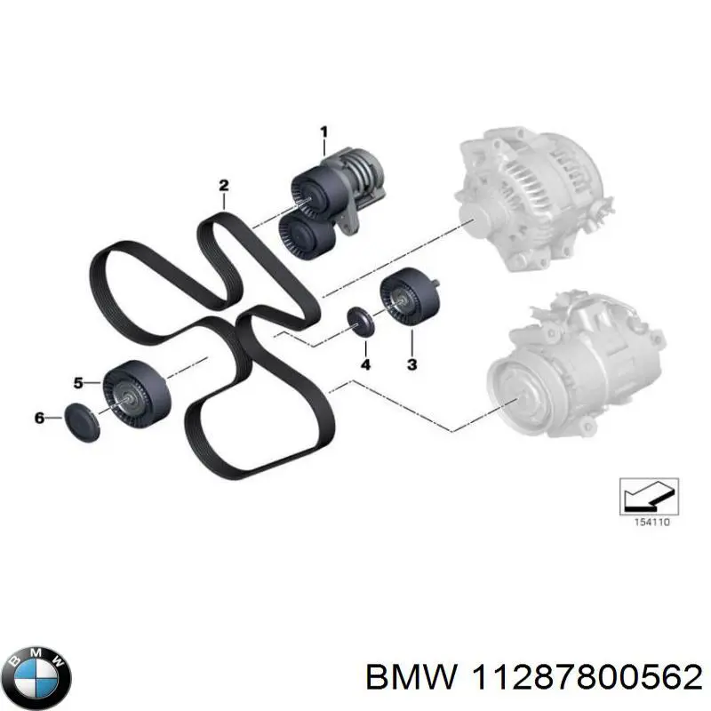 Comprar 11287800562 BMW Polea inversión/guía, correa poli V