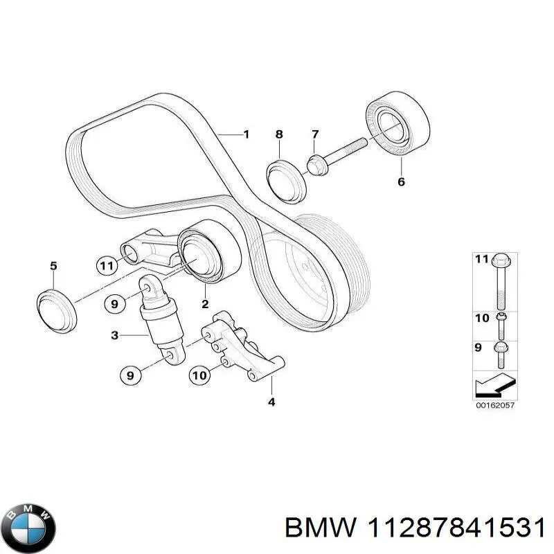 11287841531 BMW polea inversión / guía, correa poli v