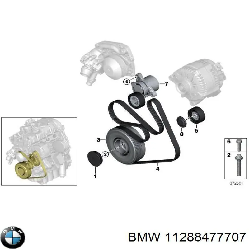 Polea inversión/guía, correa auxiliar servicios BMW 11288477707 precio, desde 24,68 EUR