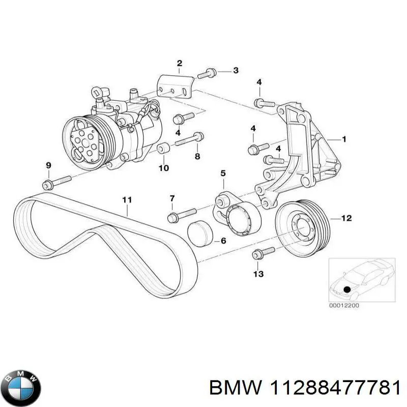 11288477781 BMW correa trapezoidal