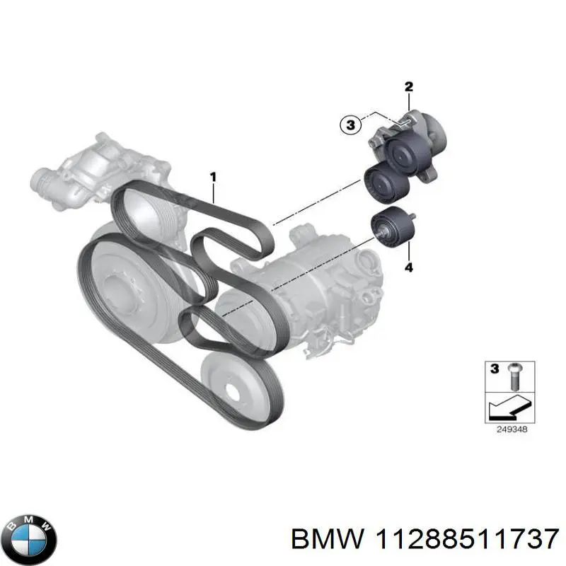 11288511737 BMW polea inversión / guía, correa poli v