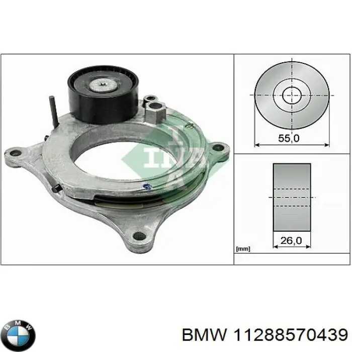 11288570439 BMW tensor de correa, correa poli v