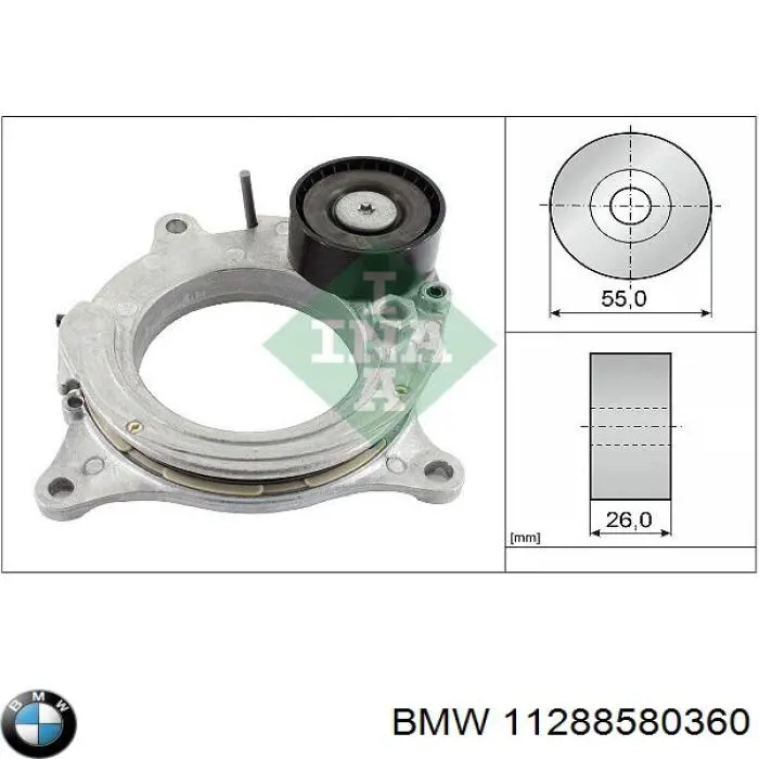 Tensor de la correa trapecial BMW 11288580360 precio, desde 71,51 EUR