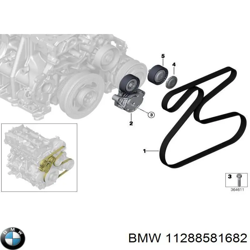 Correa de transmisión trapezoidal BMW 11288581682 precio, desde 11,68 EUR