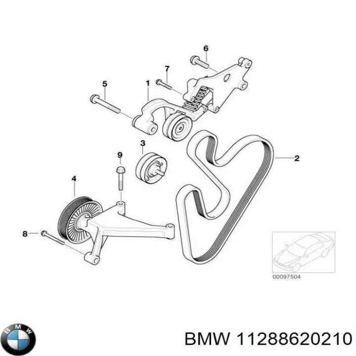 11288620210 BMW tensor de correa poli v