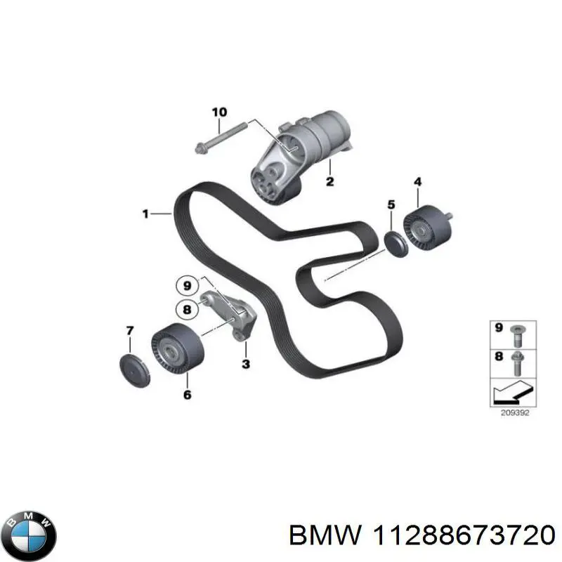 Comprar 11288673720 BMW Polea inversión/guía, correa poli V
