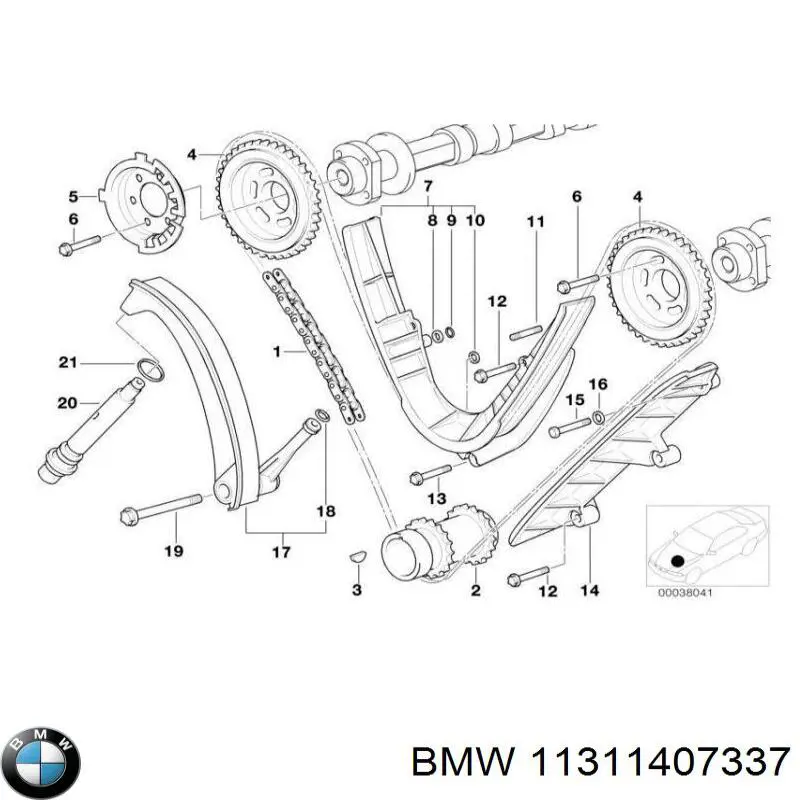 11311407337 BMW Guía de cadena de distribución