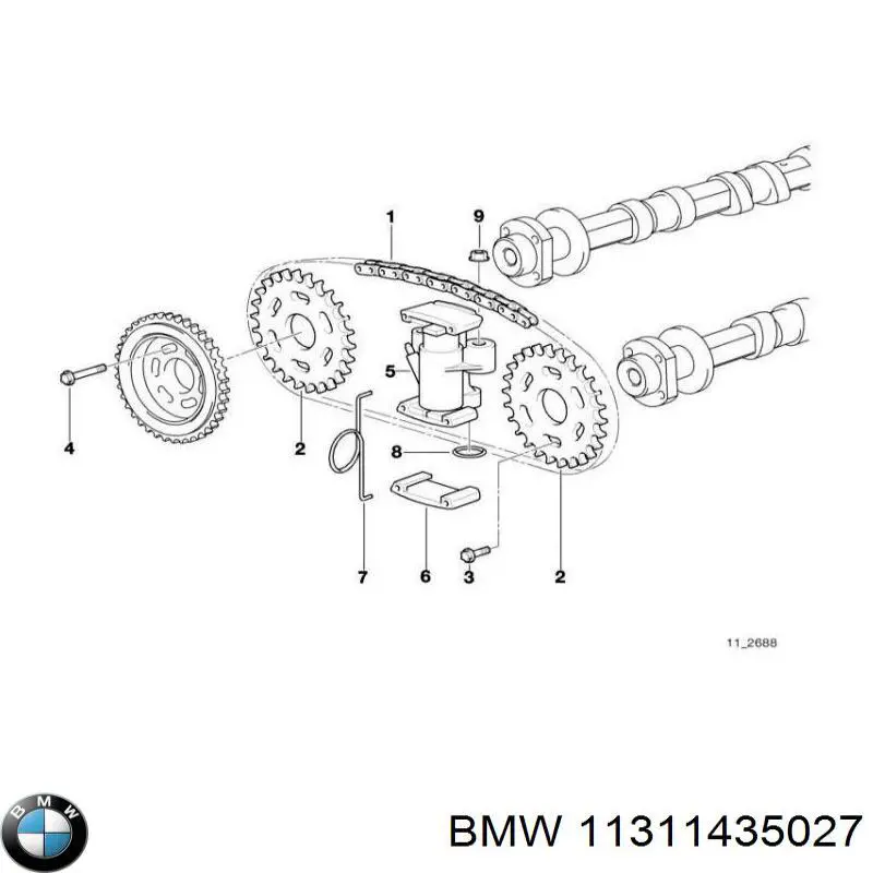 11311435027 BMW tensor de cadena de distribución, árbol de levas, izquierdo