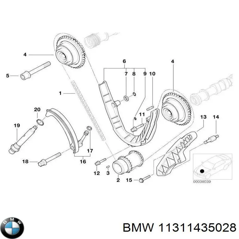 Comprar 11311435028 BMW Guía del tensor de la cadena de distribución