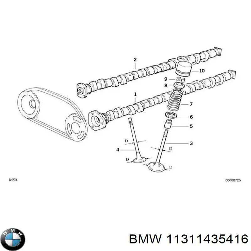 11311435416 BMW árbol de levas escape