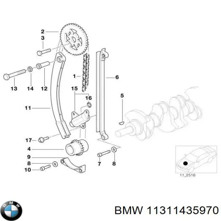 11311435970 BMW zapata cadena de distribuicion