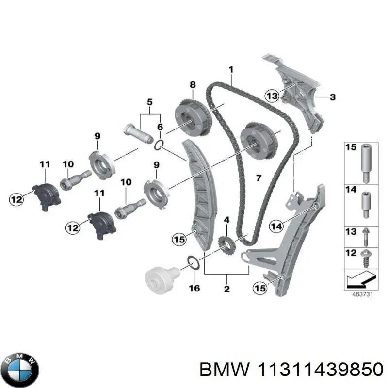 11311439850 BMW eje tensor de correa de transmision