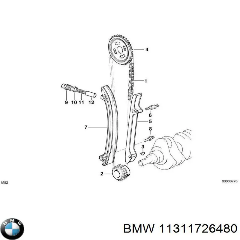 11311726480 BMW carril de deslizamiento, cadena de distribución