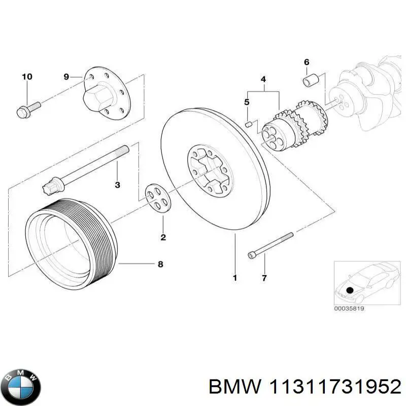 11311731952 BMW tornillo de culata