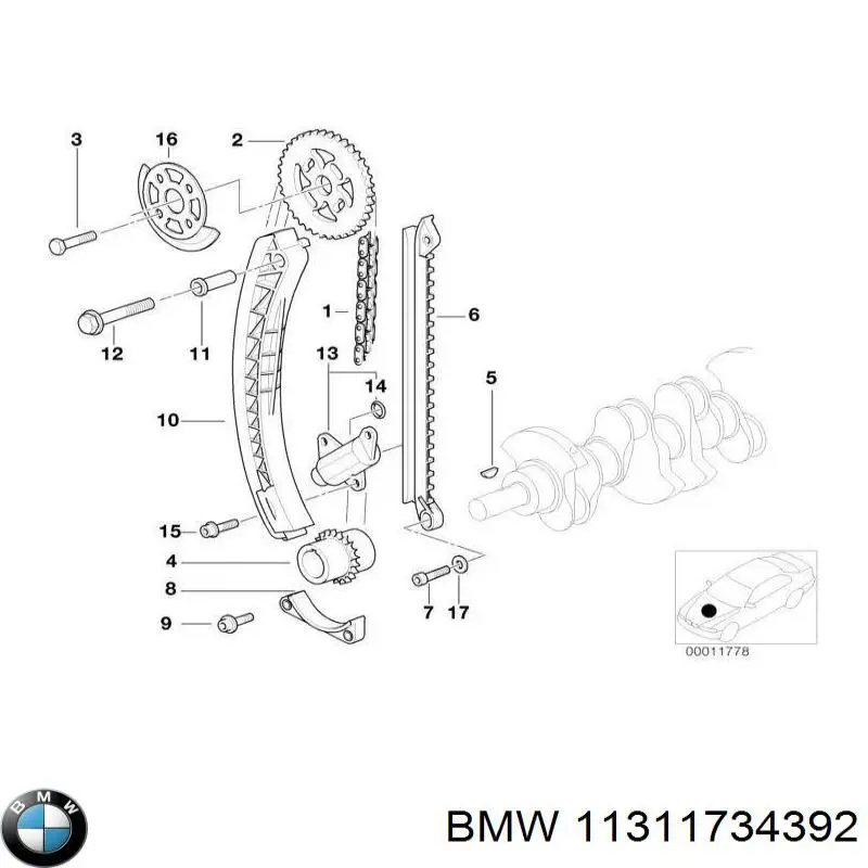 Cadena de distribución BMW 11311734392 precio, desde 37,78 EUR