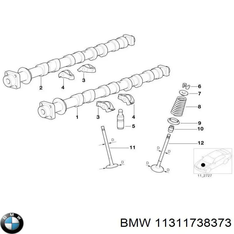 Eje de levas de escape para BMW 3 (E36)