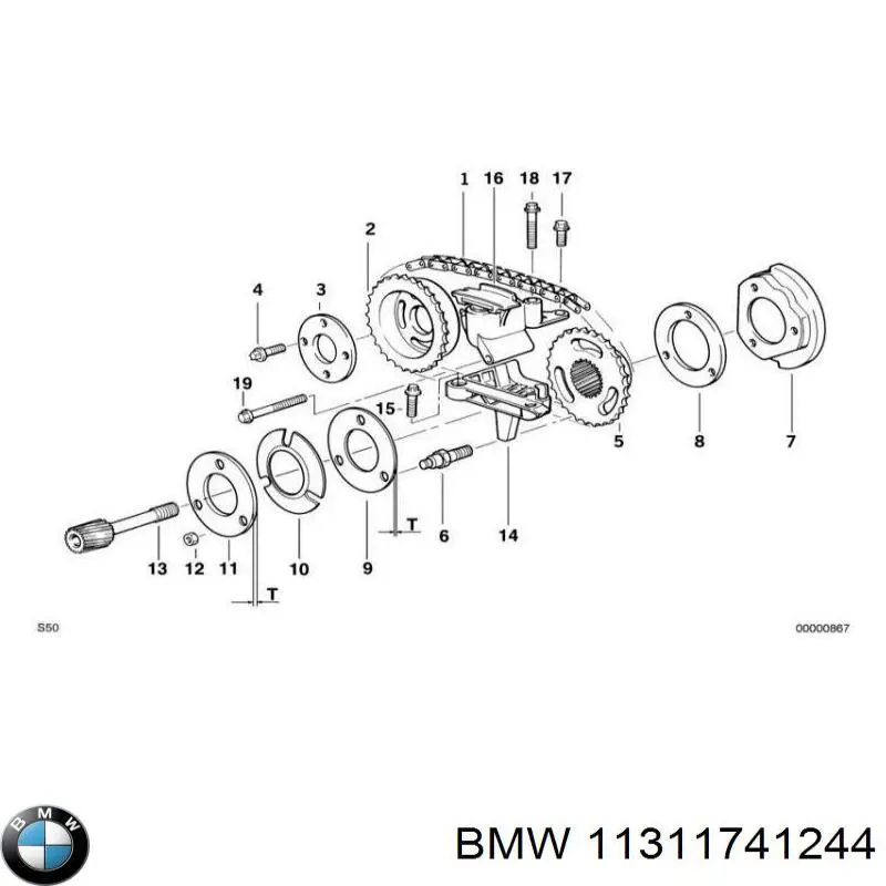 11311741244 BMW carril de deslizamiento, cadena de distribución